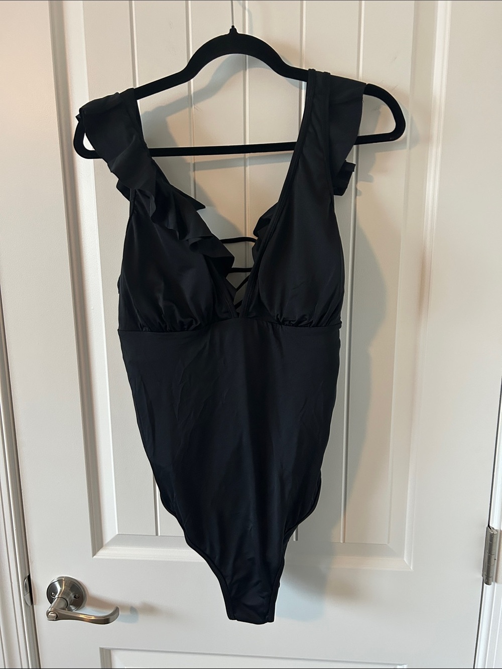 Cupshe Black Ruffle One-Piece Swimsuit